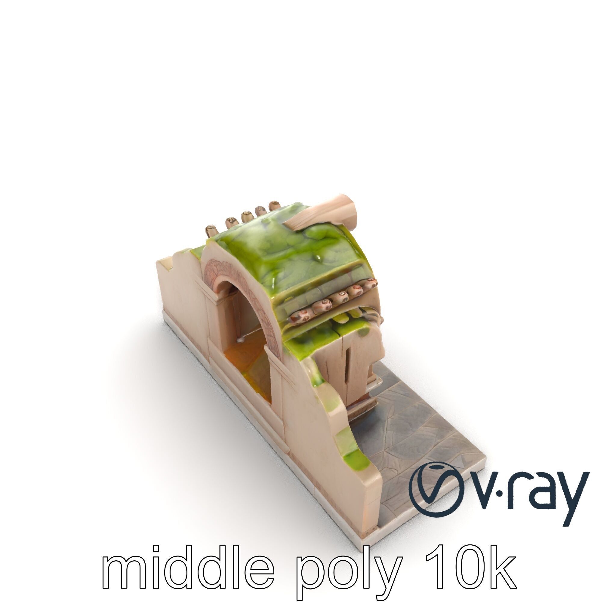 Ancient Stone Altar Model Pack with Intricate Carvings Low-poly 3D model_9