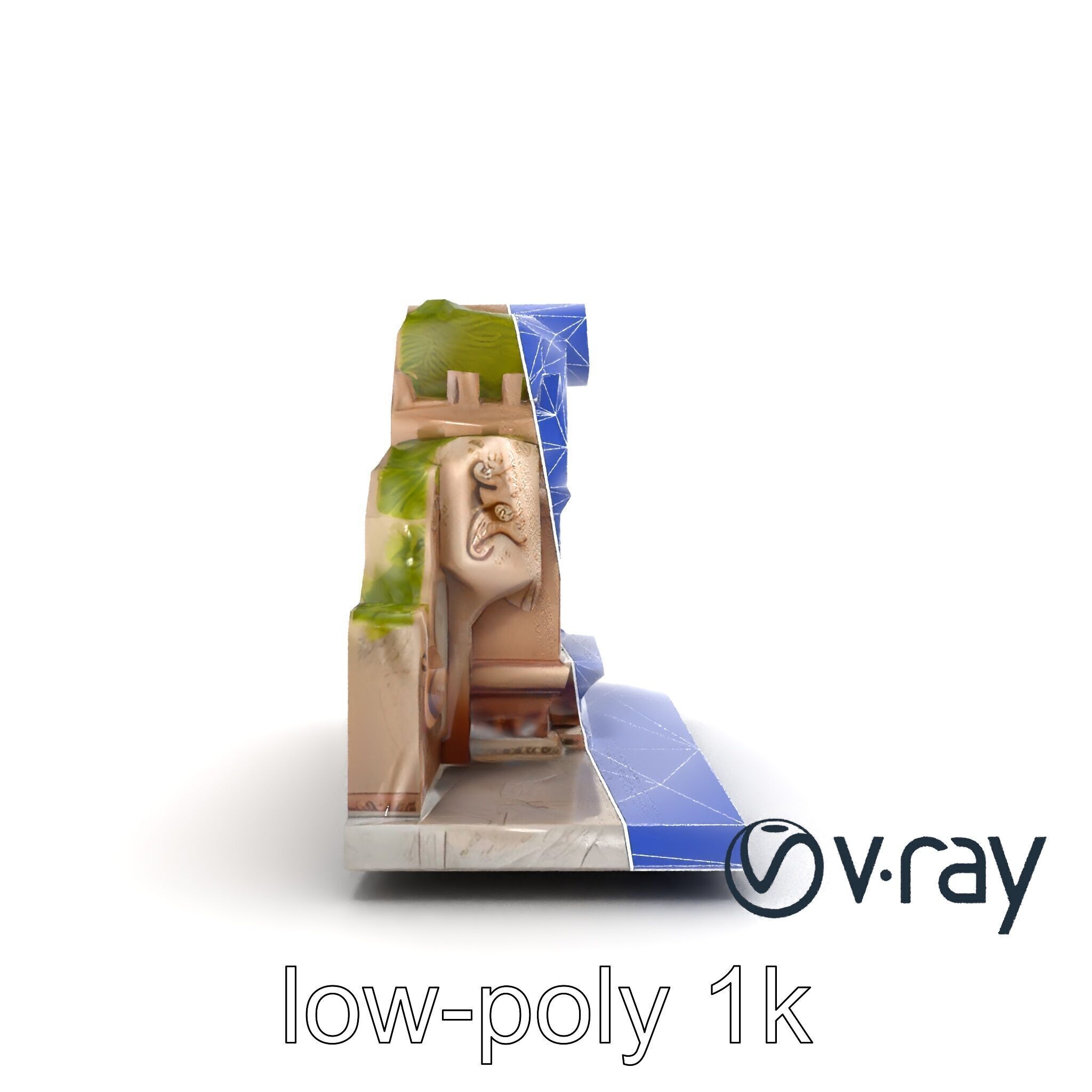 Ancient Stone Altar Model Pack with Intricate Carvings Low-poly 3D model_17