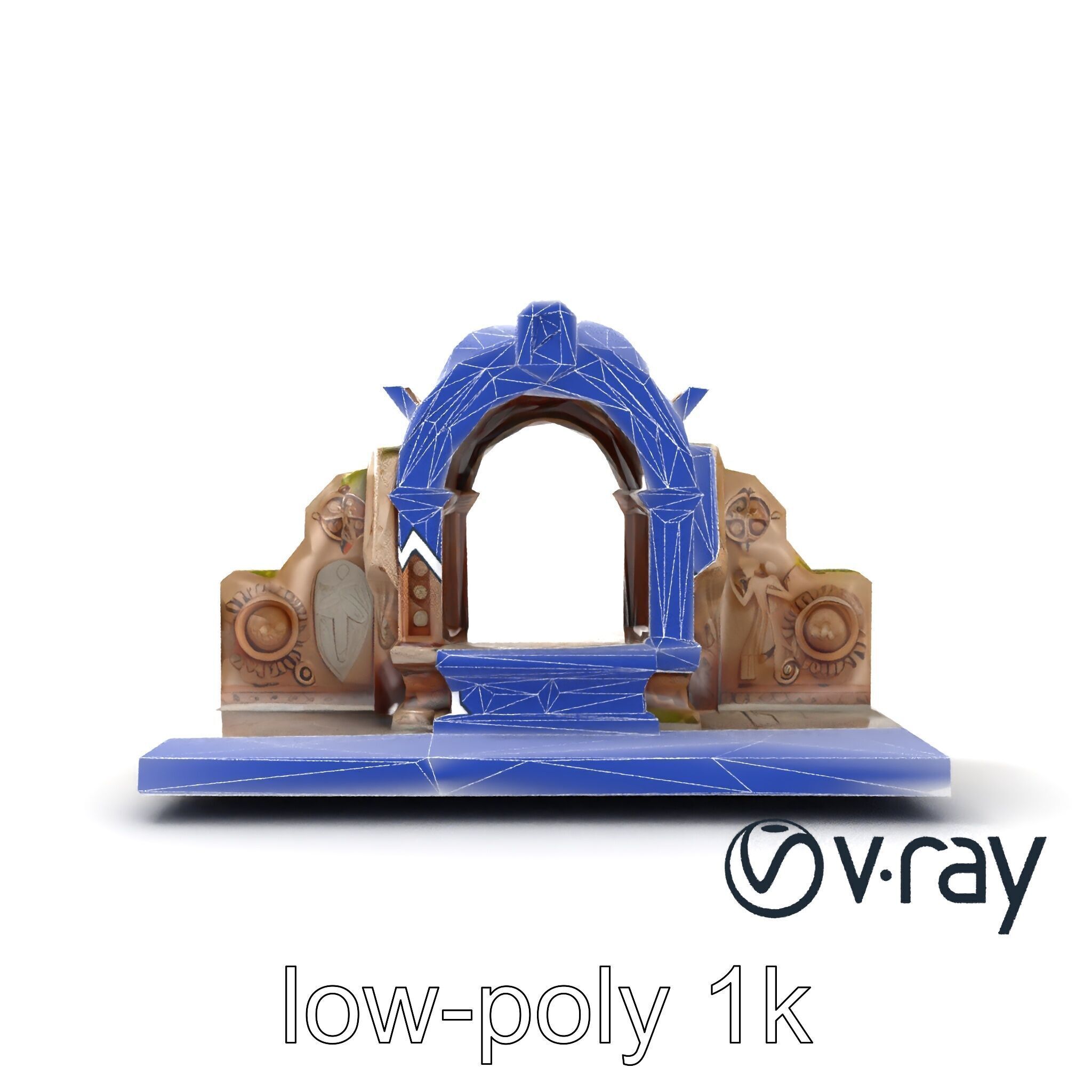 Ancient Stone Altar Model Pack with Intricate Carvings Low-poly 3D model_20