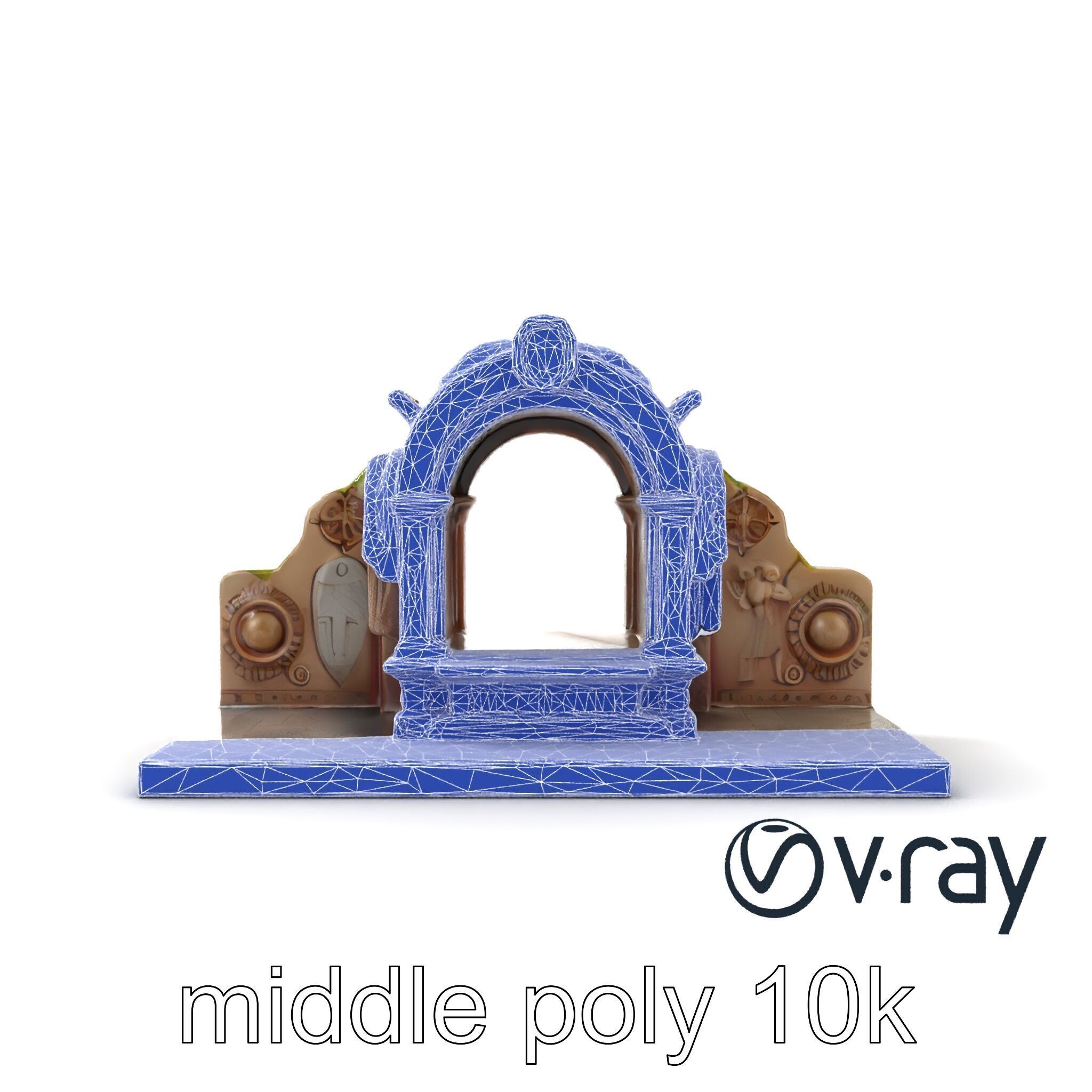 Ancient Stone Altar Model Pack with Intricate Carvings Low-poly 3D model_31