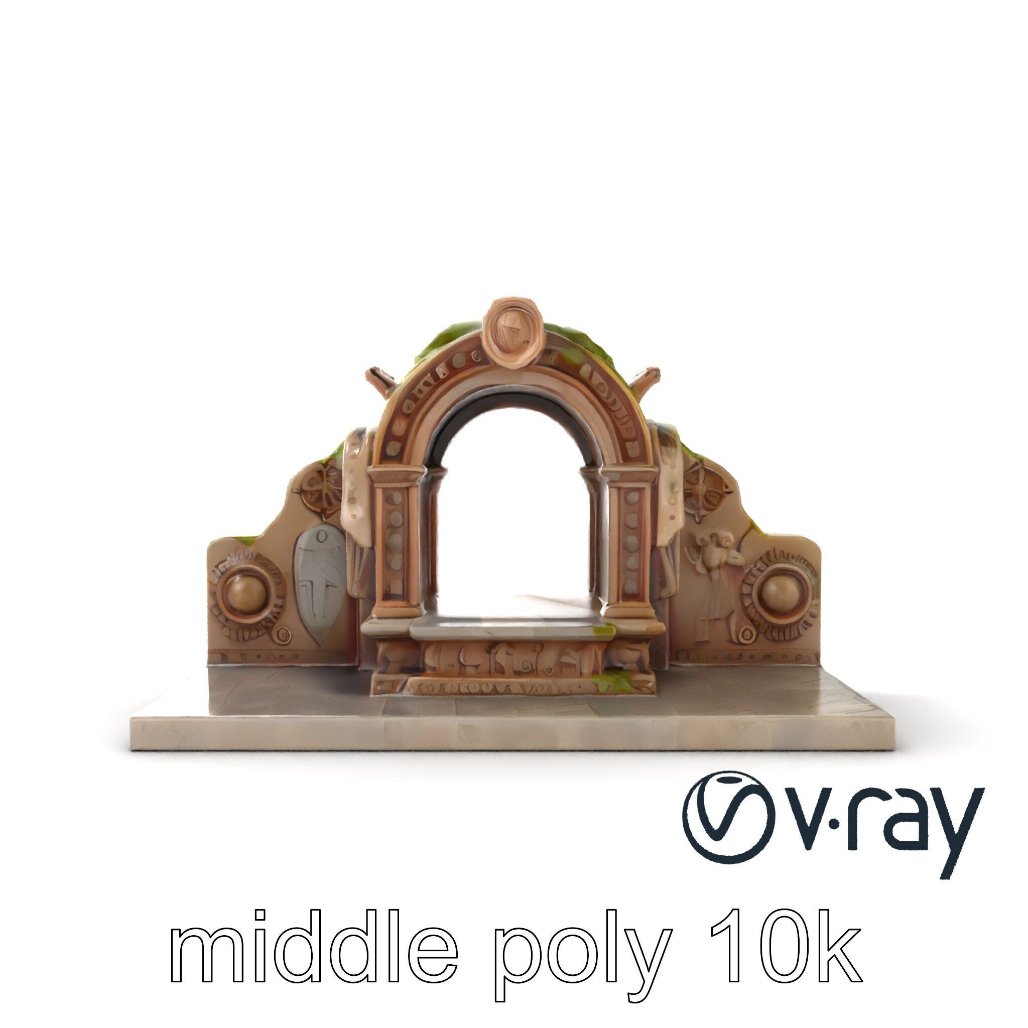 Ancient Stone Altar Model Pack with Intricate Carvings Low-poly 3D model_29