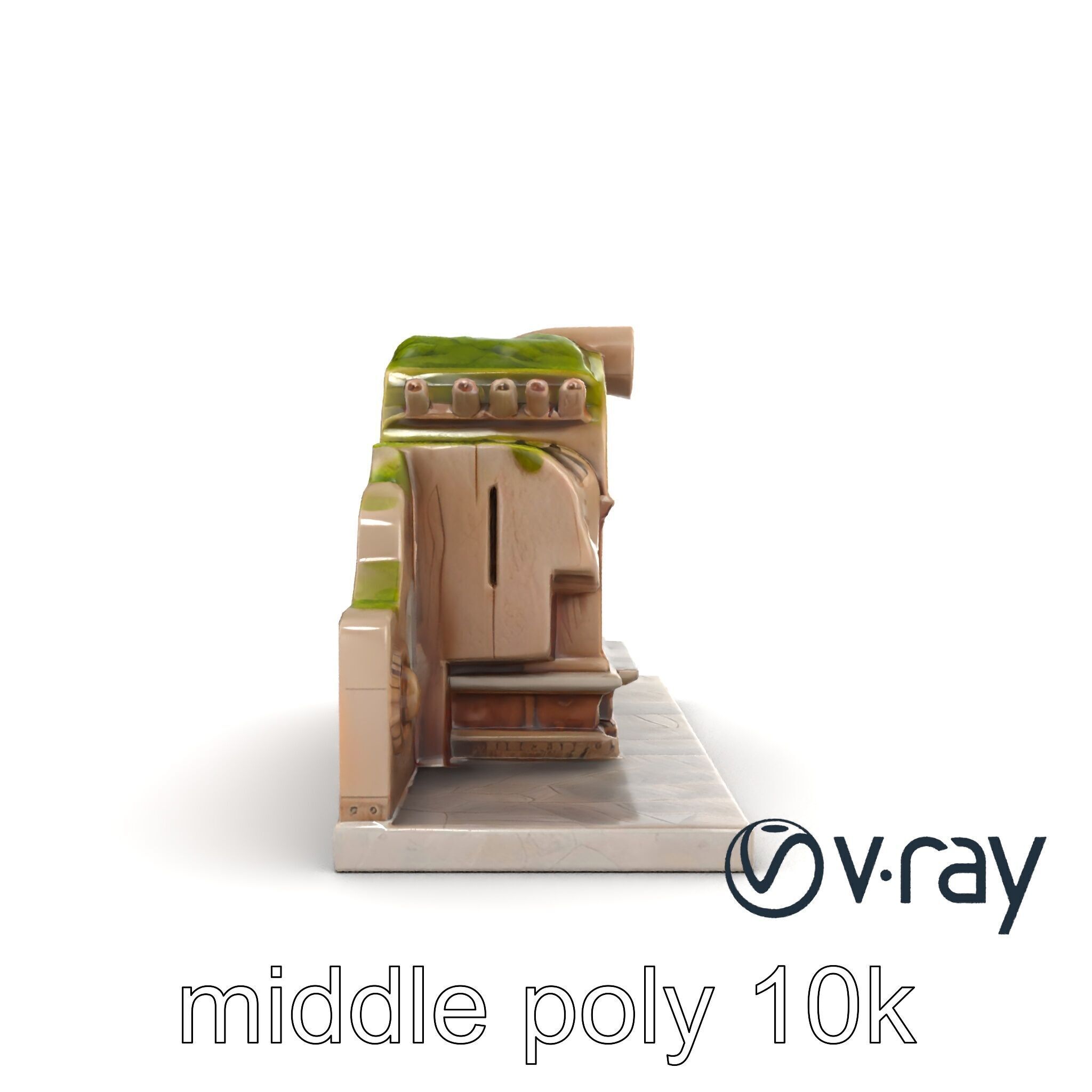 Ancient Stone Altar Model Pack with Intricate Carvings Low-poly 3D model_16