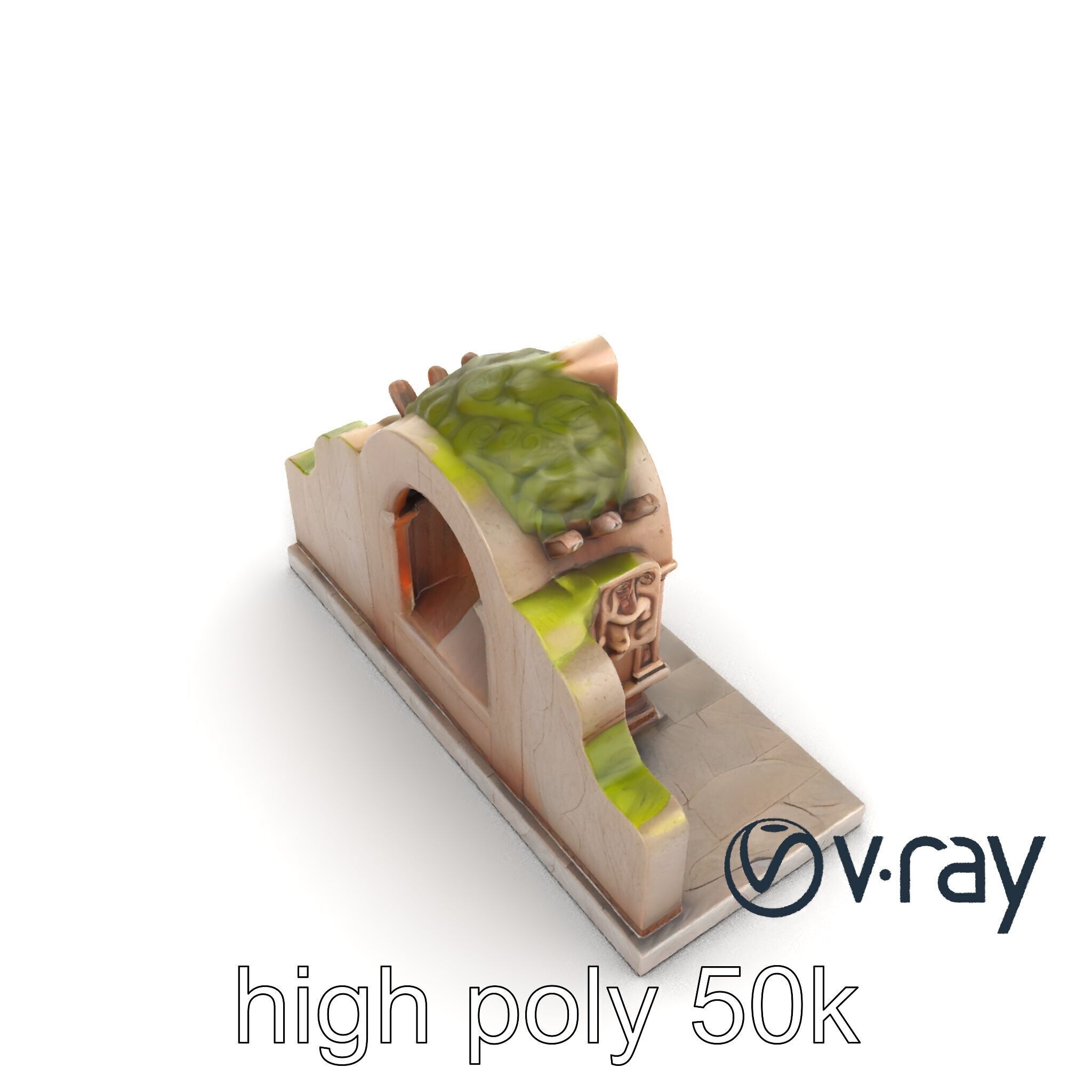 Ancient Stone Altar Model Pack with Intricate Carvings Low-poly 3D model_12