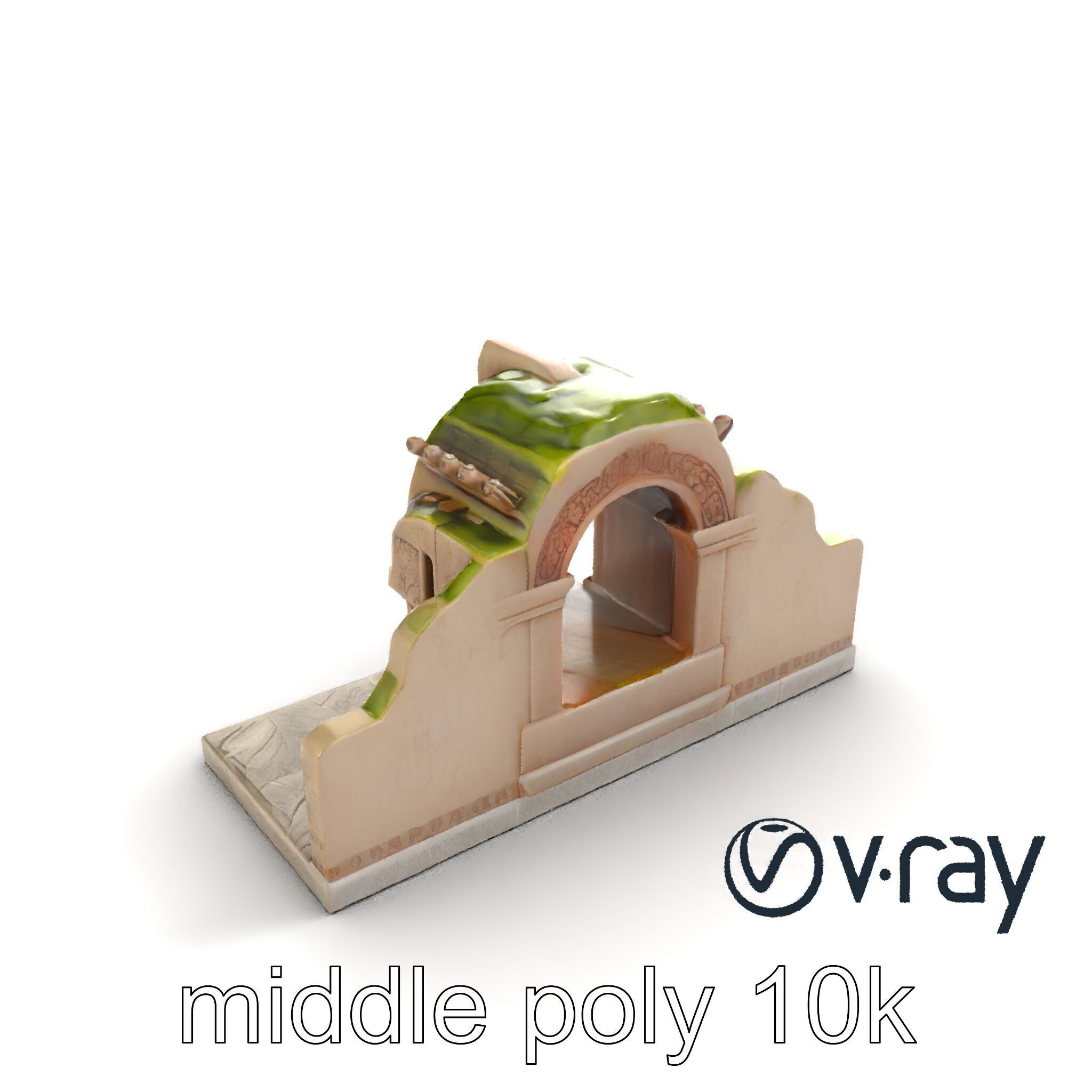 Ancient Stone Altar Model Pack with Intricate Carvings Low-poly 3D model_6