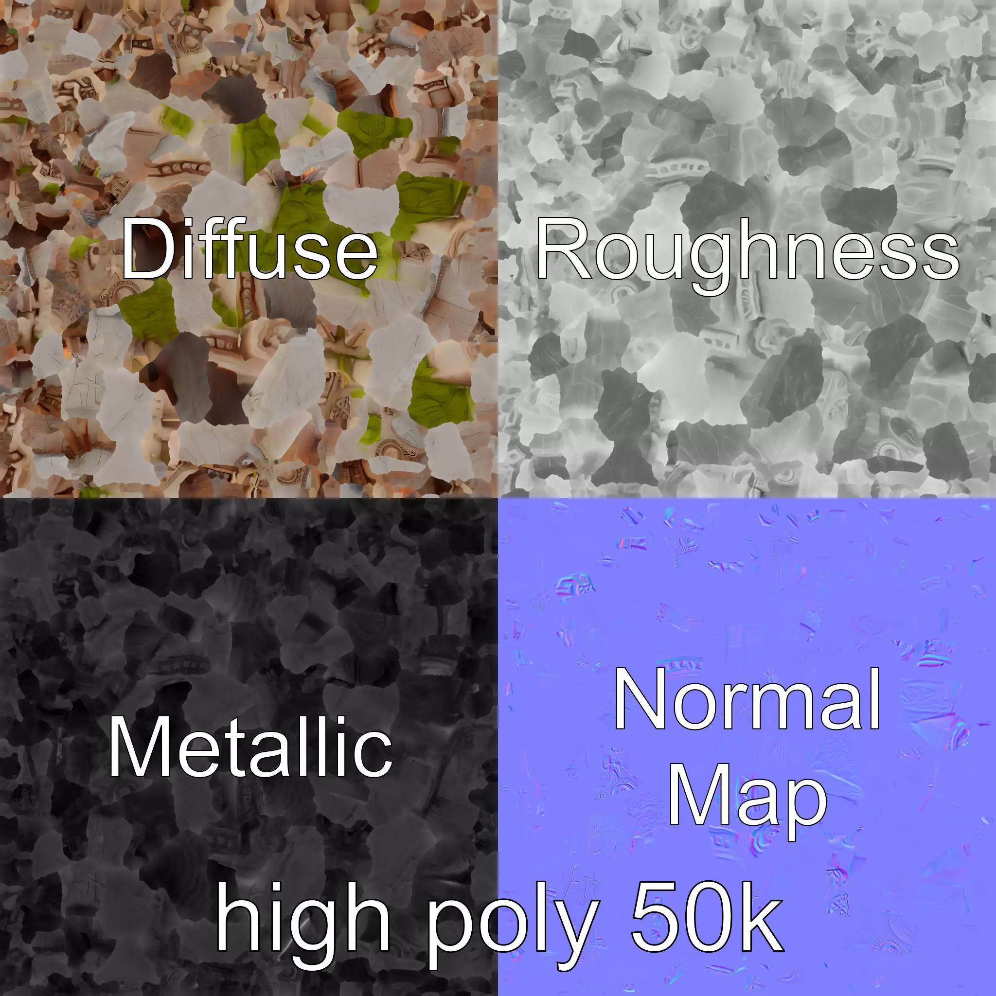 Ancient Stone Altar Model Pack with Intricate Carvings Low-poly 3D model_0