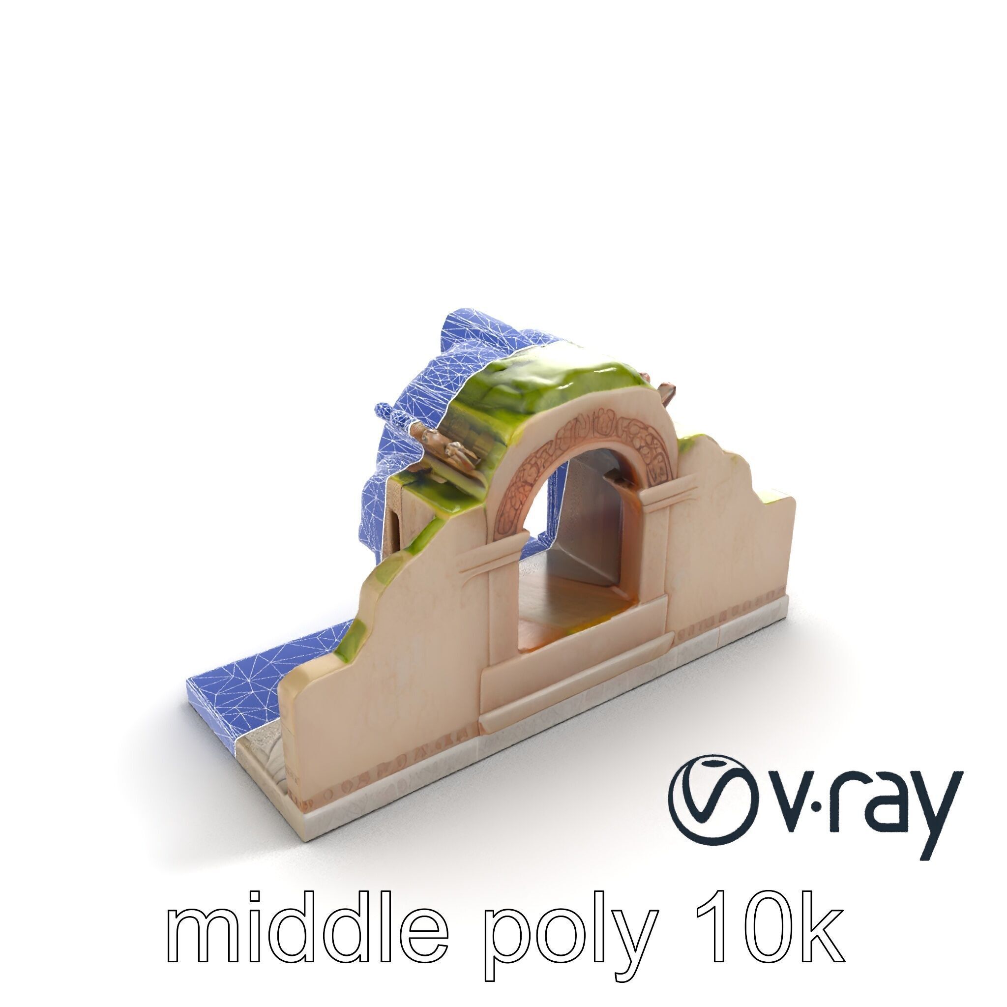 Ancient Stone Altar Model Pack with Intricate Carvings Low-poly 3D model_21