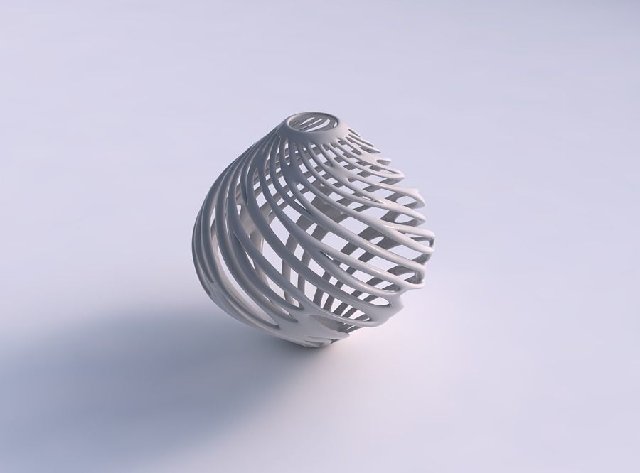 Vase oval 2 with twisted branches twisted and squeezed 3D print model_0