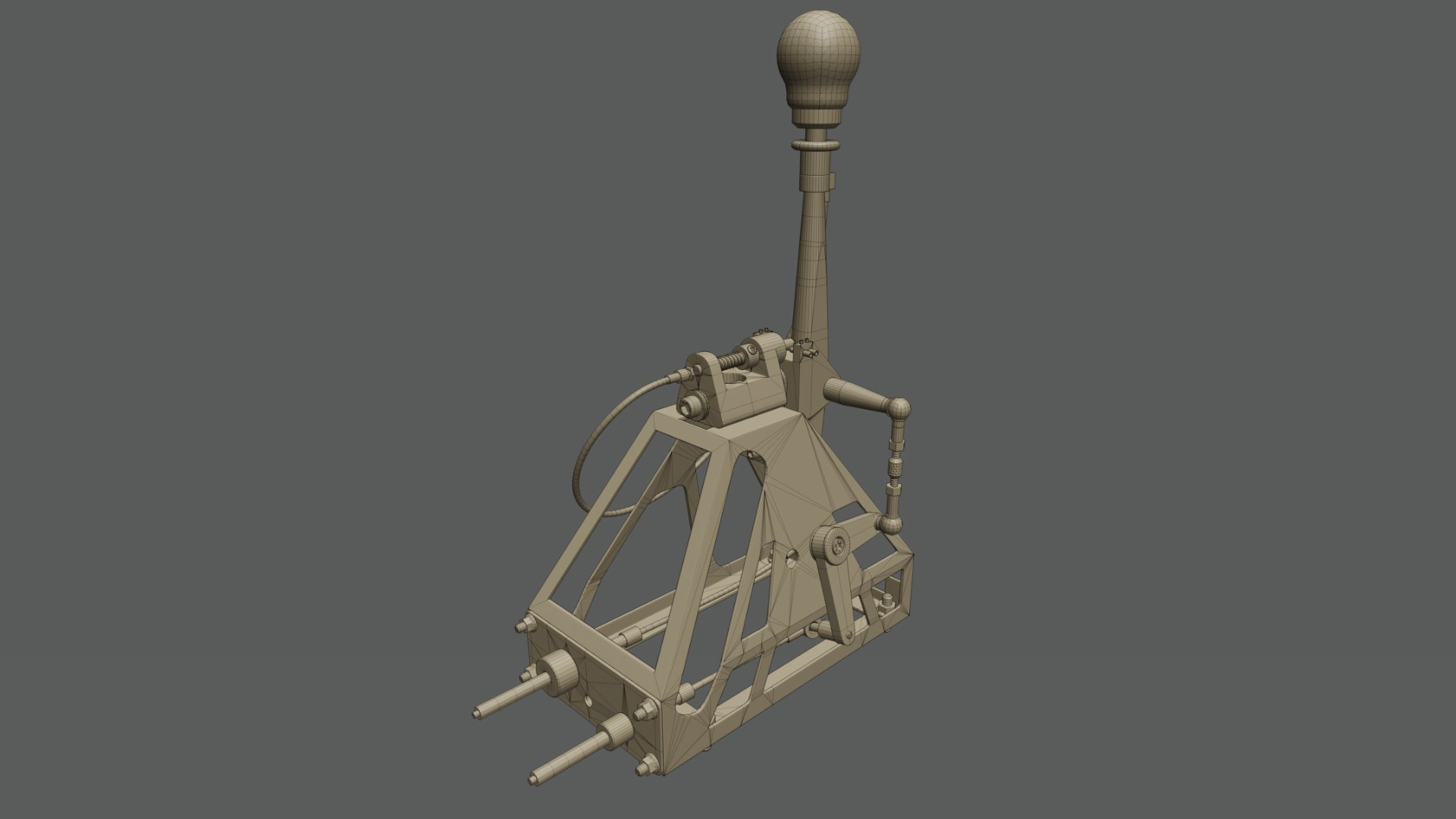 Short Shifter 01 - Variation B - Carbon Low-poly 3D model_17