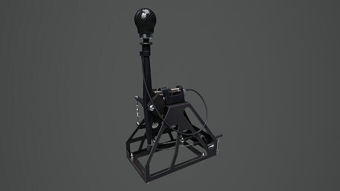 Short Shifter 01 - Variation B - Carbon Low-poly 3D model 3