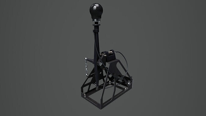 Short Shifter 01 - Variation B - Carbon Low-poly 3D model 2