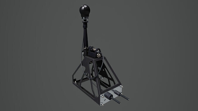 Short Shifter 01 - Variation B - Carbon Low-poly 3D model 6