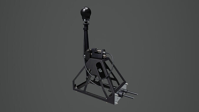 Short Shifter 01 - Variation B - Carbon Low-poly 3D model 5