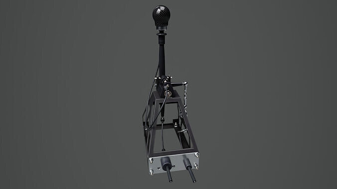 Short Shifter 01 - Variation B - Carbon Low-poly 3D model 7
