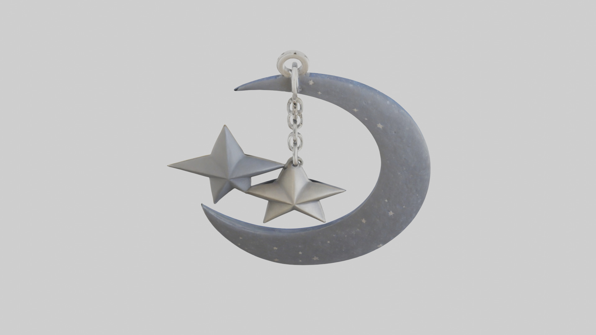 Moon and star keychain model 3D model_15