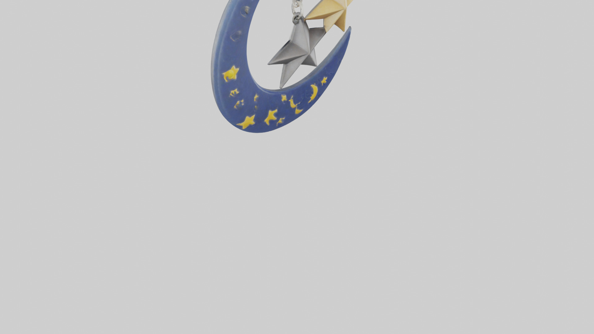 Moon and star keychain model 3D model_6