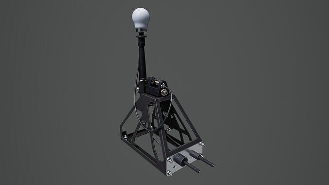 Short Shifter 01 - Variation B - White Low-poly 3D model 6