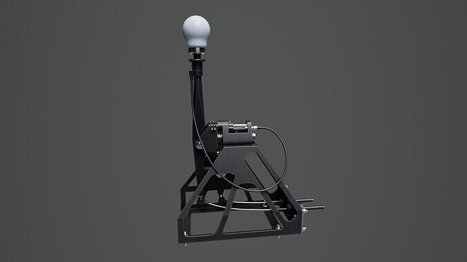 Short Shifter 01 - Variation B - White Low-poly 3D model 4