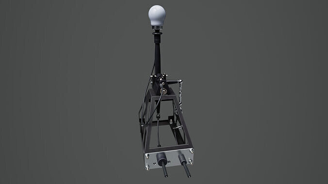 Short Shifter 01 - Variation B - White Low-poly 3D model 7