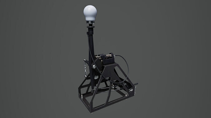 Short Shifter 01 - Variation B - White Low-poly 3D model 3