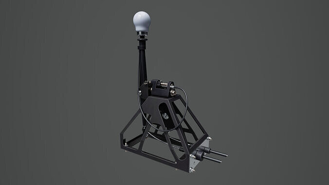 Short Shifter 01 - Variation B - White Low-poly 3D model 5