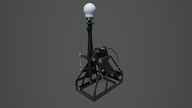 Short Shifter 01 - Variation B - White Low-poly 3D model 2
