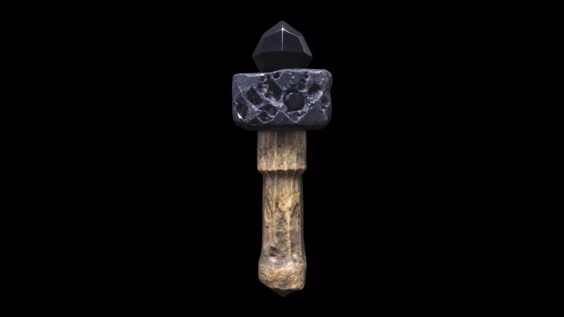 Black Crystal Top Of The Hammer 3D model