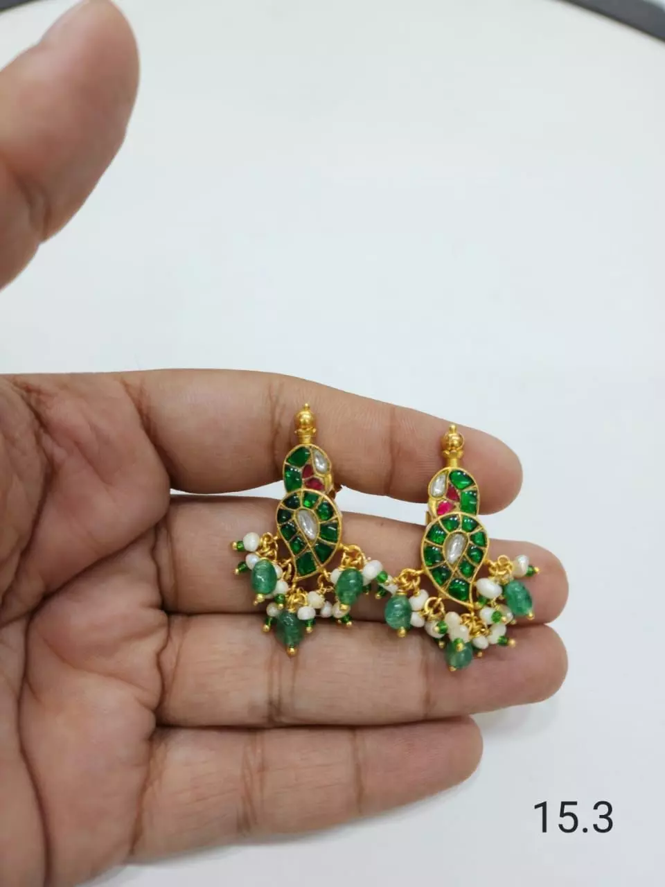 Kundan Earring - Jadau Tops Model No7 3D print model