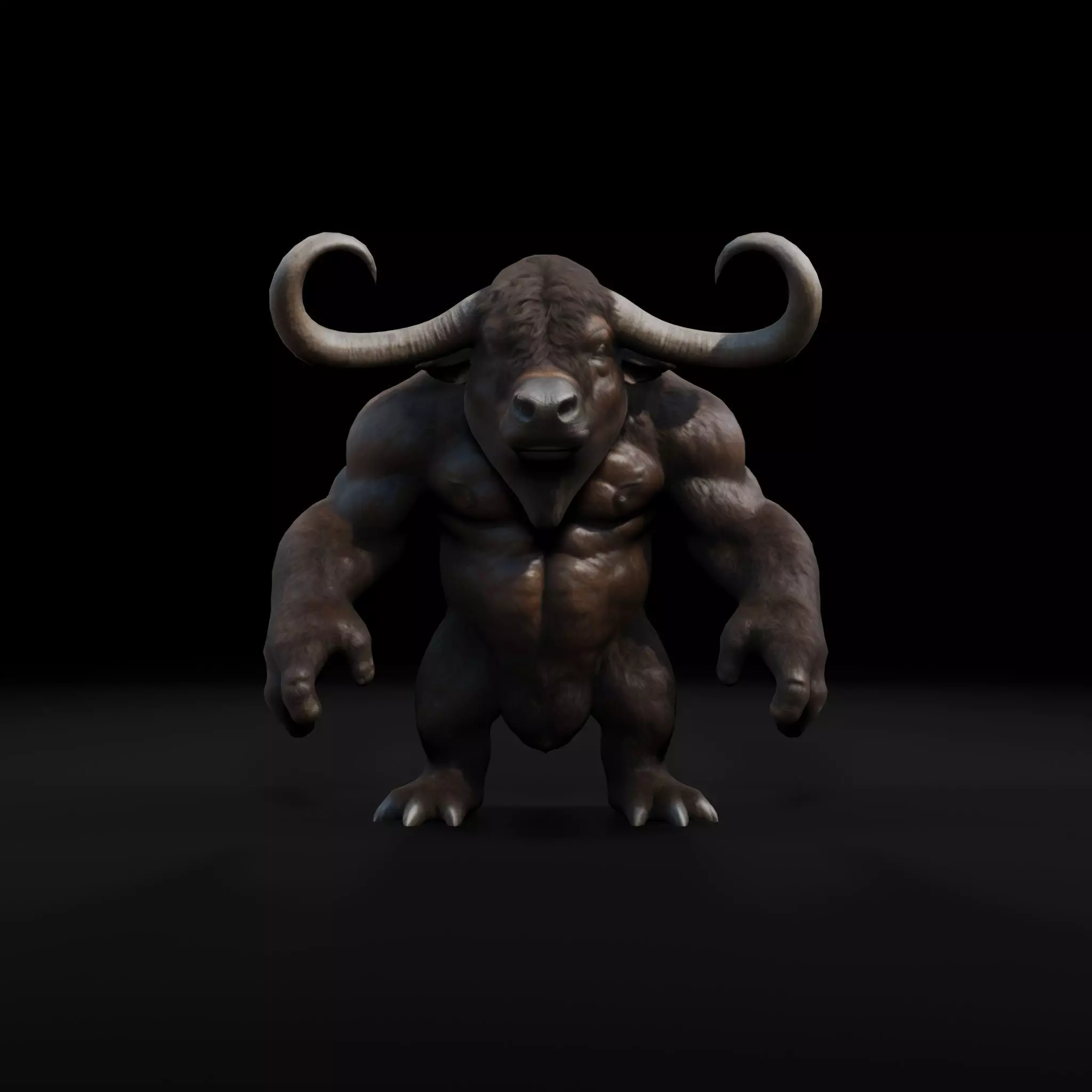 Anthropomorphic Rig-Ready Buffalo - Low Poly Asset Low-poly 3D model