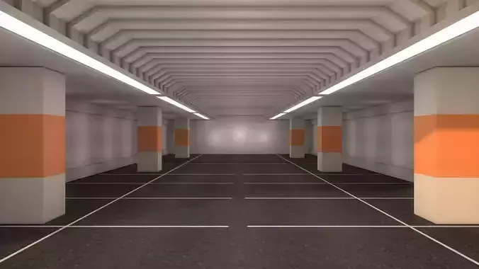 Underground  Car Parking Area 3D model