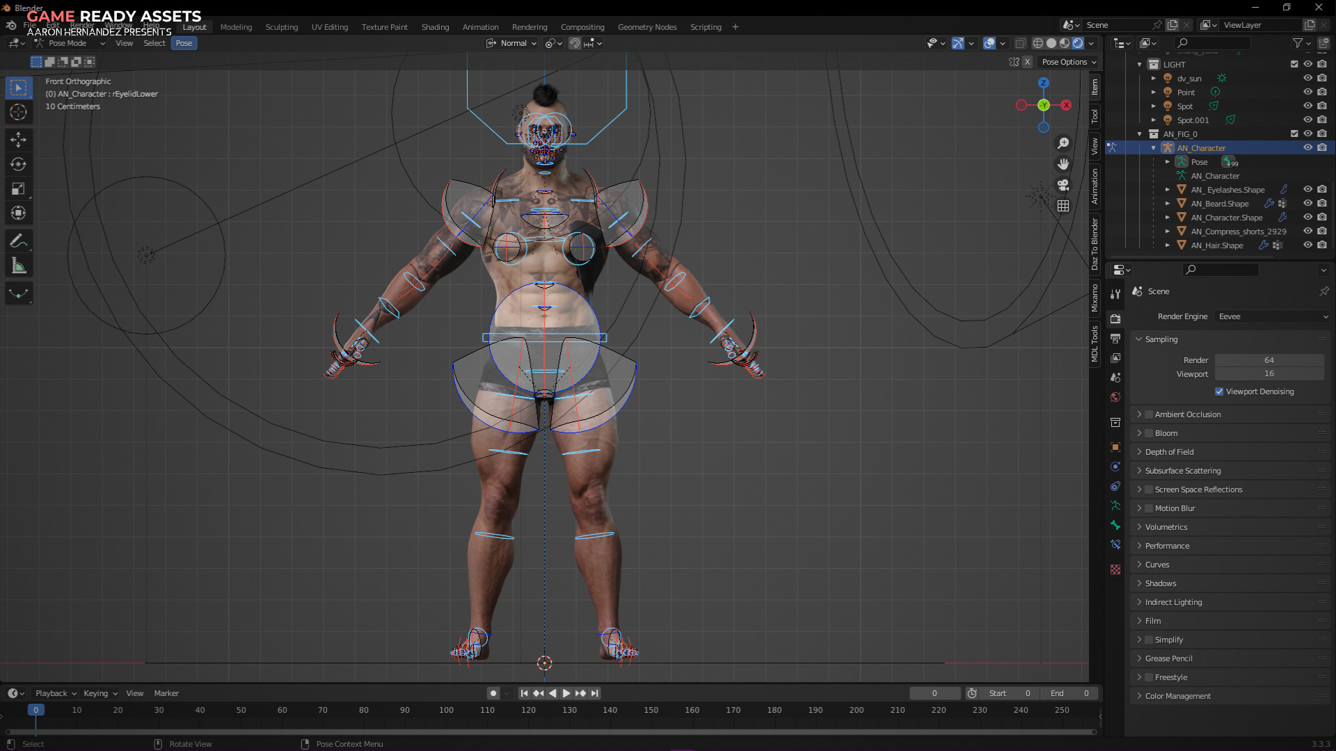 Base Male and Sci-fi Game Character Starter Low-poly 3D model_26