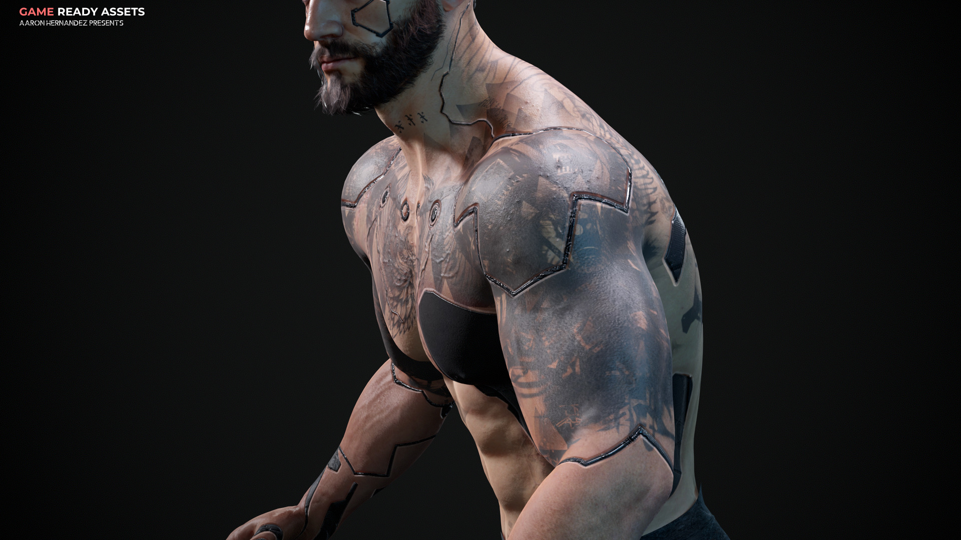 Base Male and Sci-fi Game Character Starter Low-poly 3D model_18