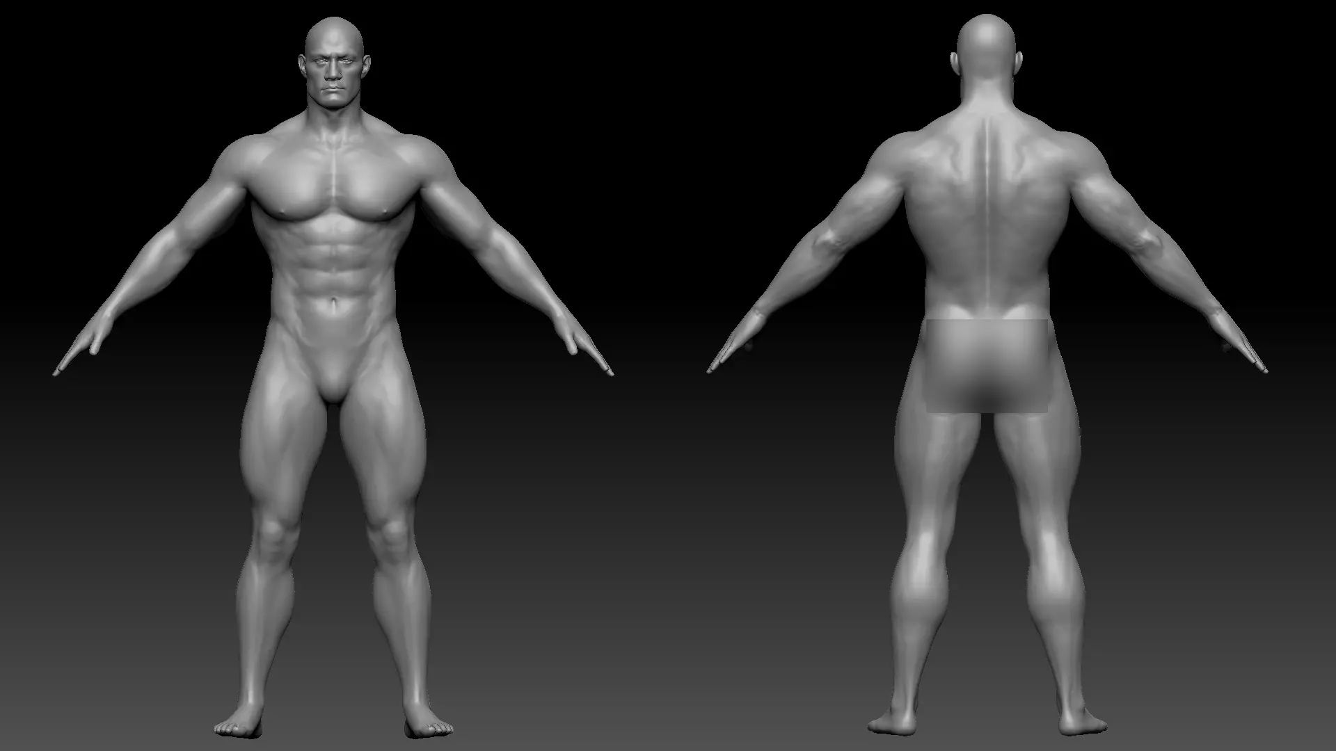 Base Male and Sci-fi Game Character Starter Low-poly 3D model_35