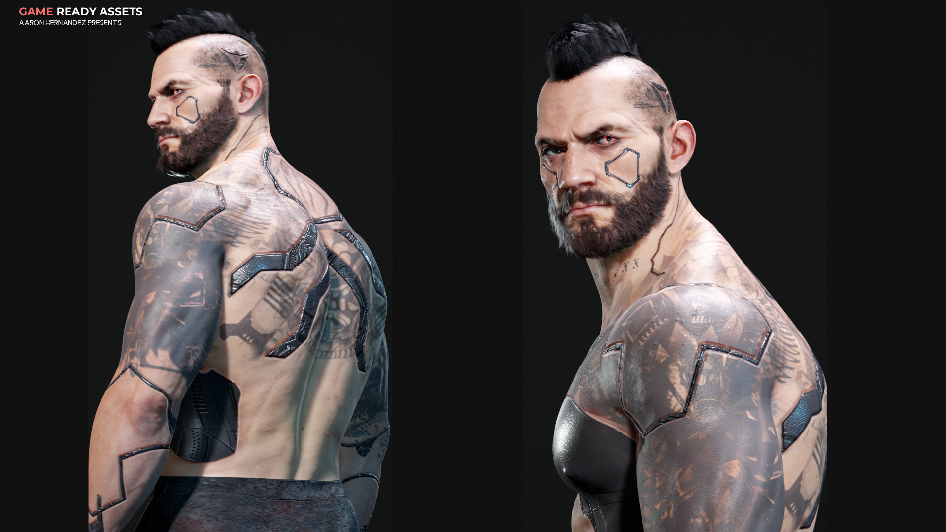 Base Male and Sci-fi Game Character Starter Low-poly 3D model_1