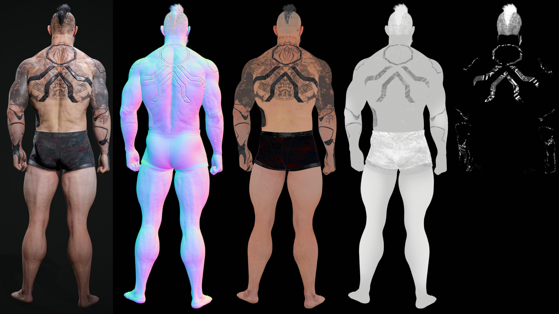 Base Male and Sci-fi Game Character Starter Low-poly 3D model_20