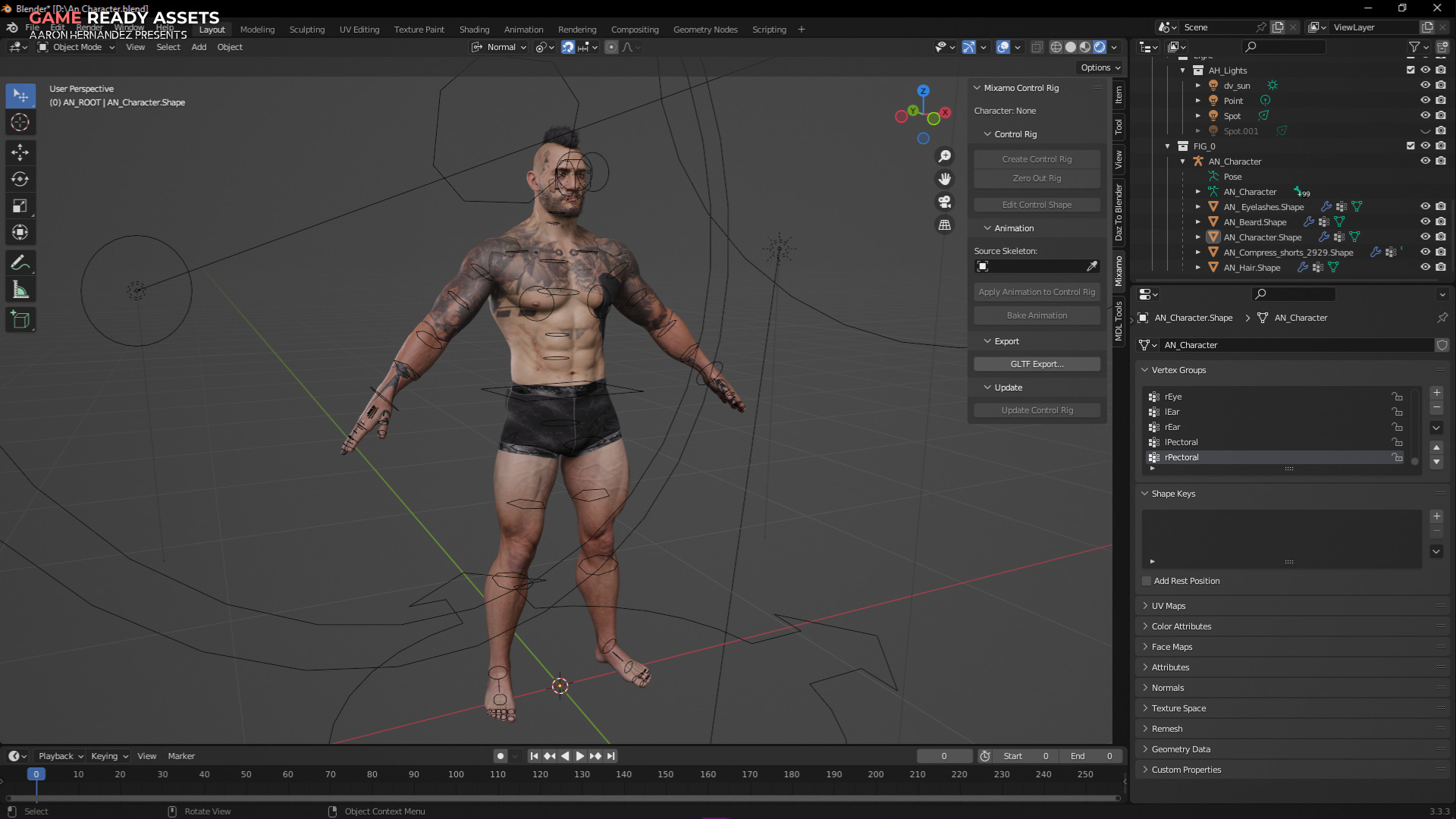 Base Male and Sci-fi Game Character Starter Low-poly 3D model_31