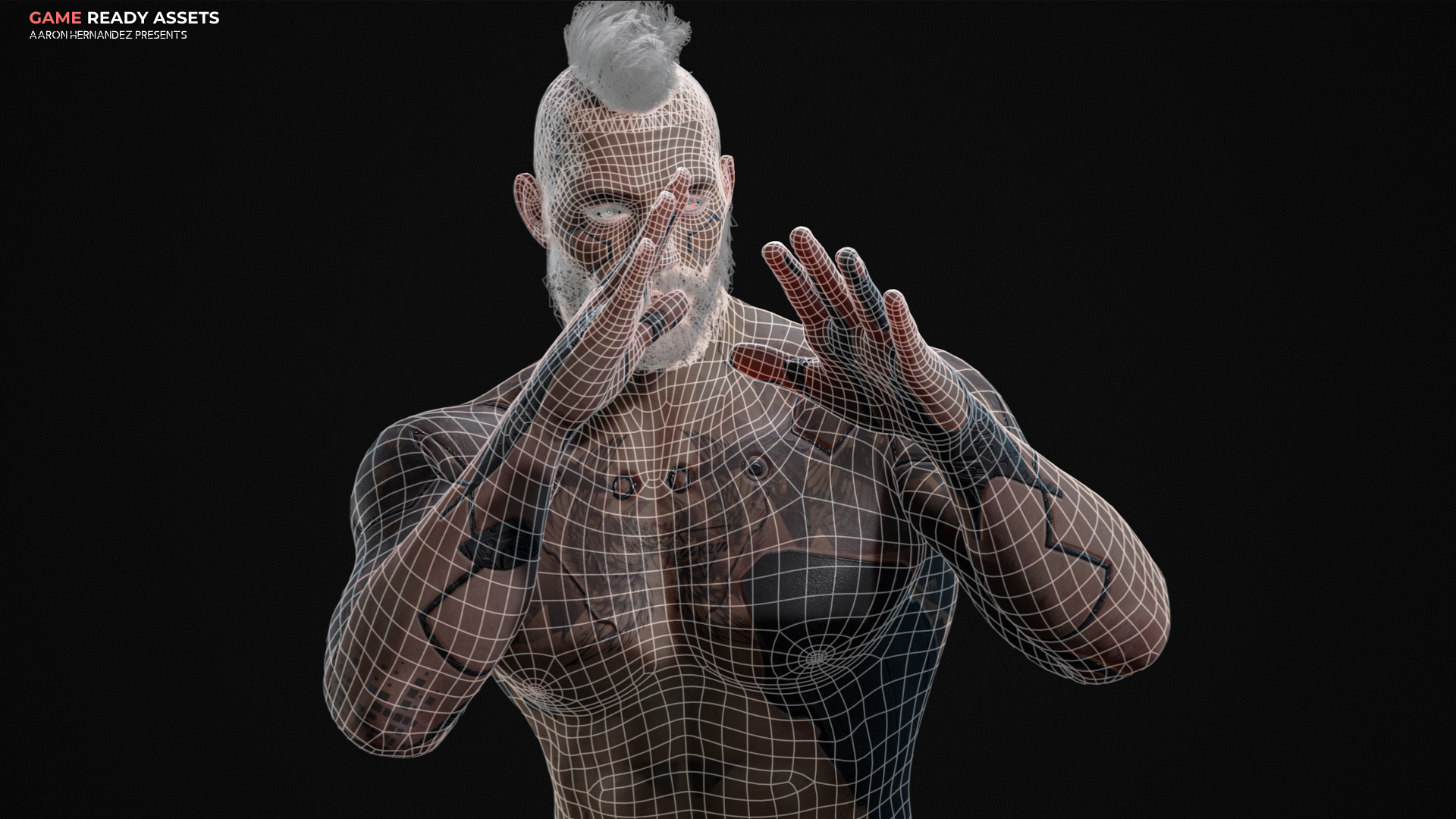 Base Male and Sci-fi Game Character Starter Low-poly 3D model_13