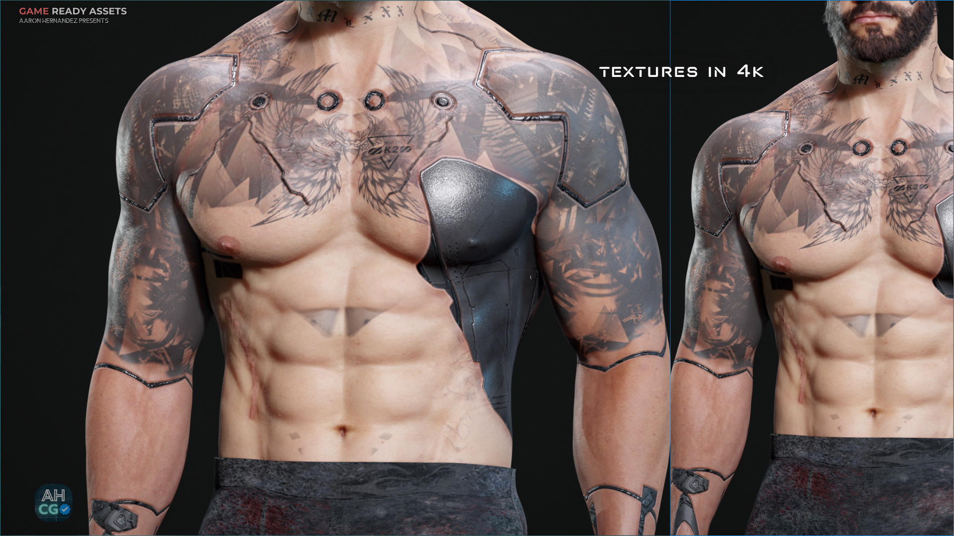 Base Male and Sci-fi Game Character Starter Low-poly 3D model_5