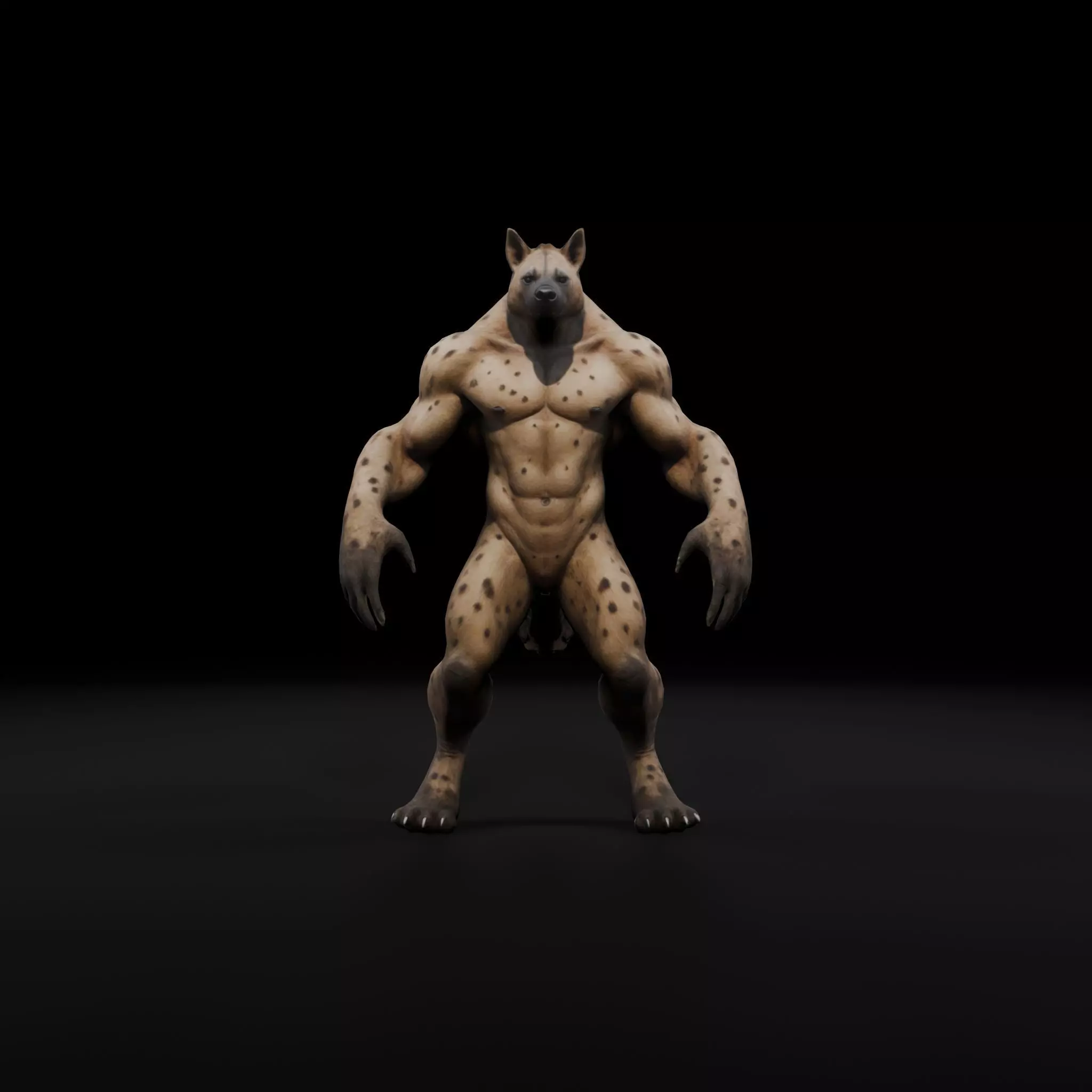 Anthropomorphic Rig-Ready Hyena - Low Poly Asset Low-poly 3D model
