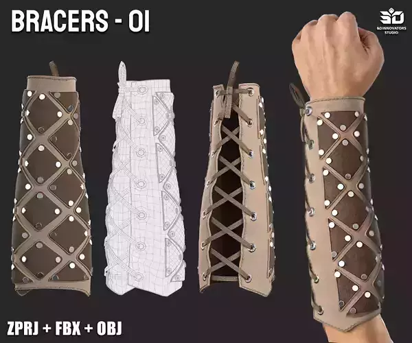 Bracer 01    Unique Designs  Low-poly 3D model