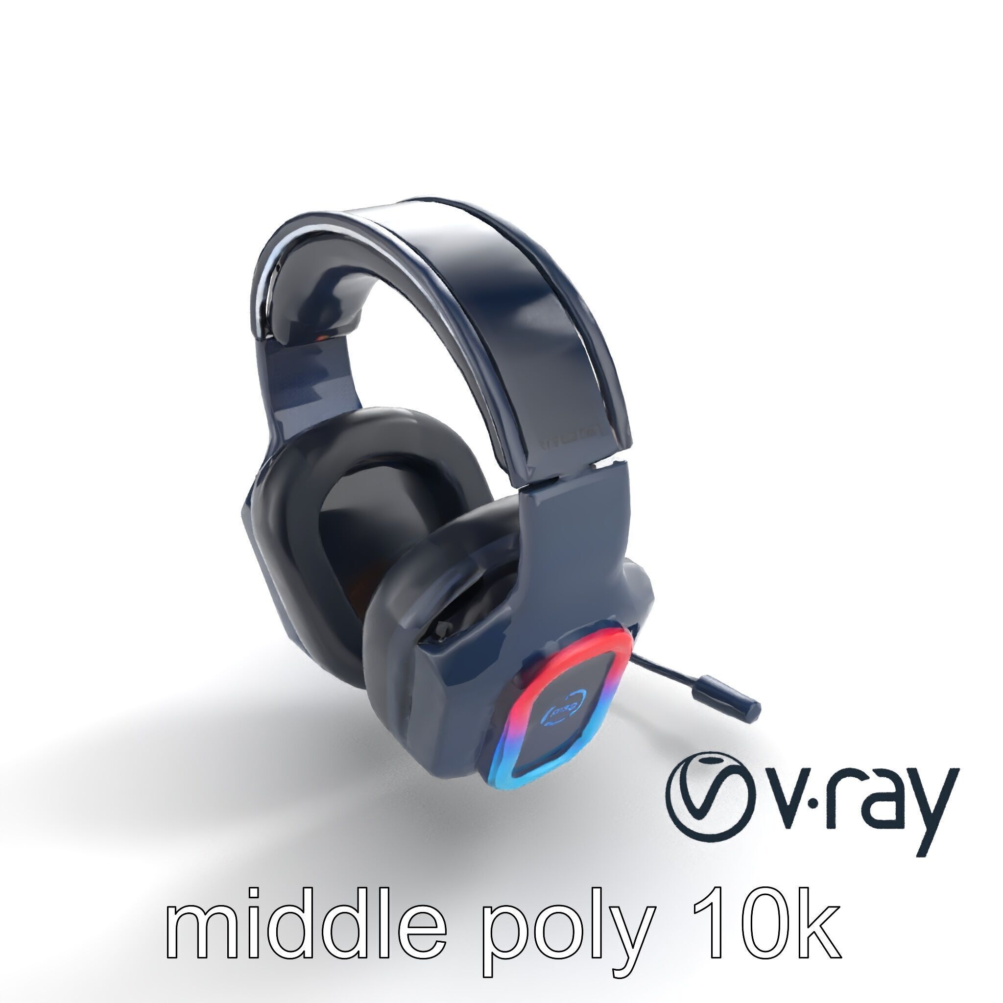 High-End Gaming Headset RGB Immersive model pack Low-poly 3D model_9