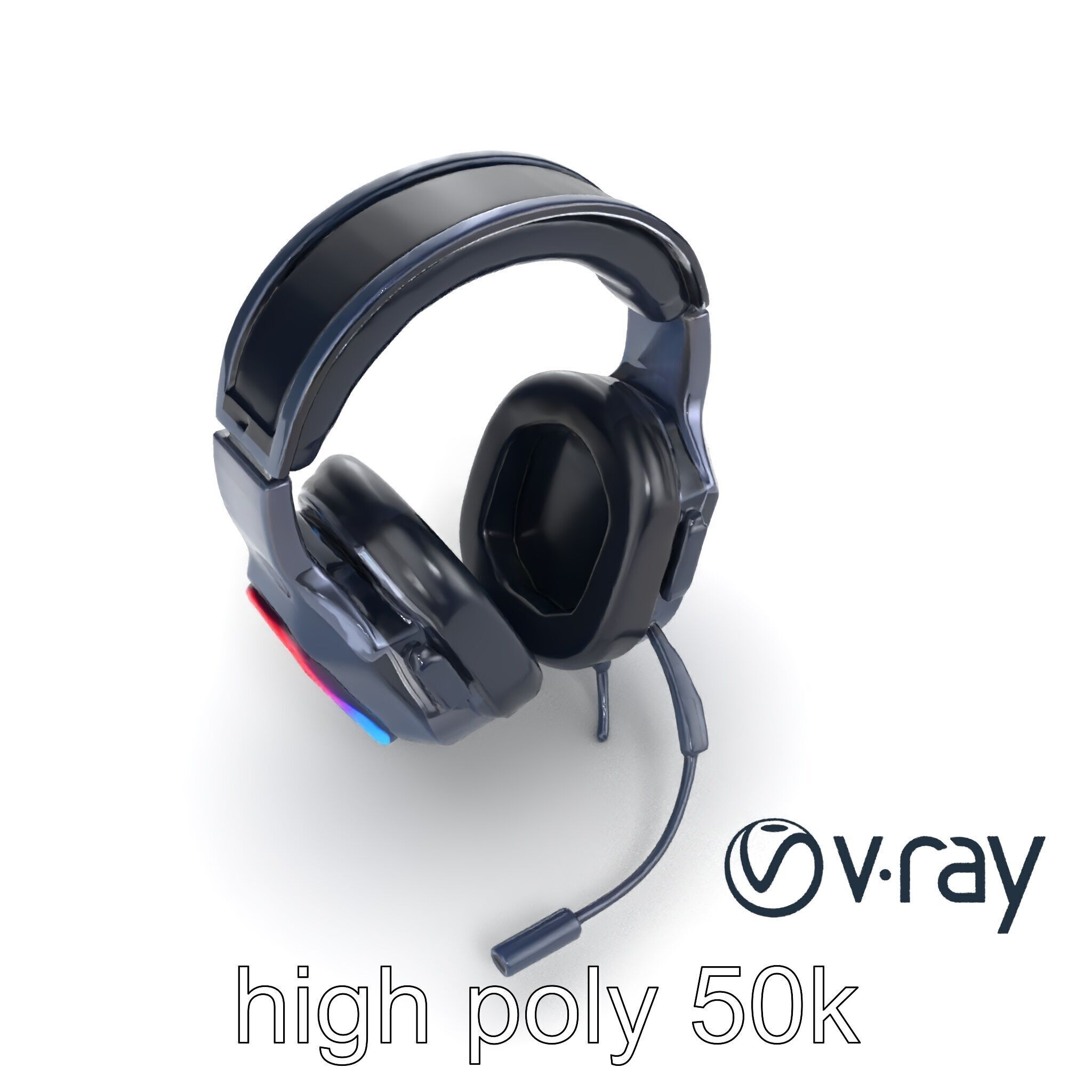 High-End Gaming Headset RGB Immersive model pack Low-poly 3D model_11
