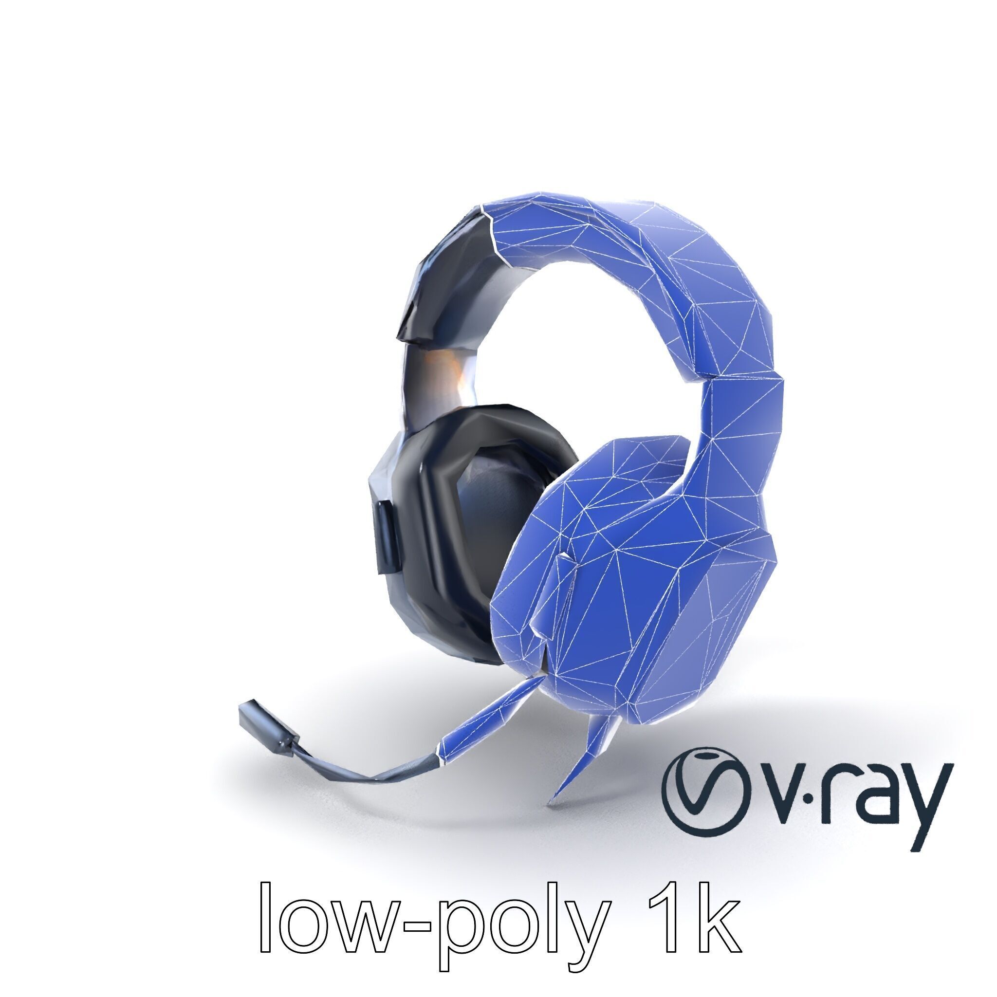 High-End Gaming Headset RGB Immersive model pack Low-poly 3D model_27