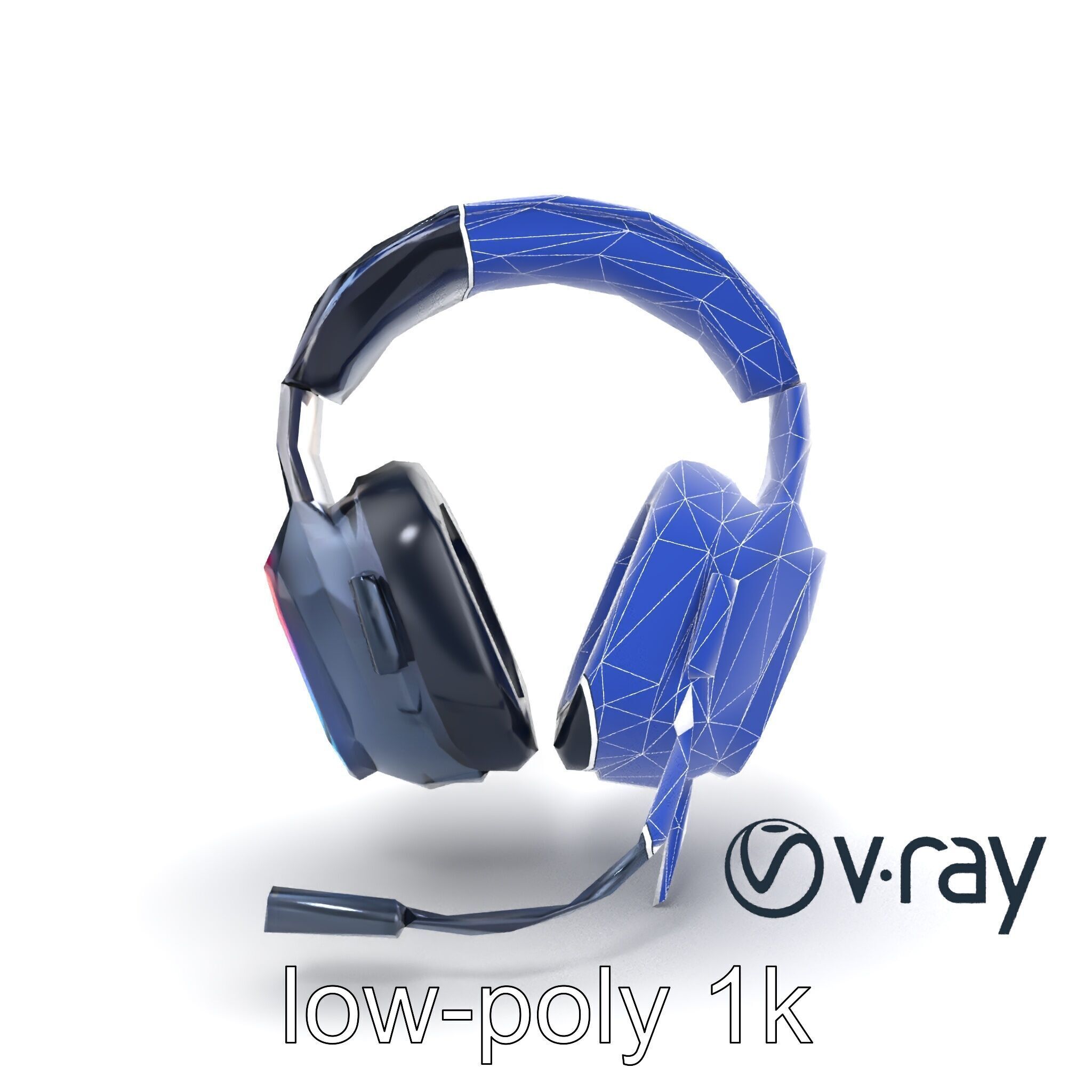 High-End Gaming Headset RGB Immersive model pack Low-poly 3D model_31