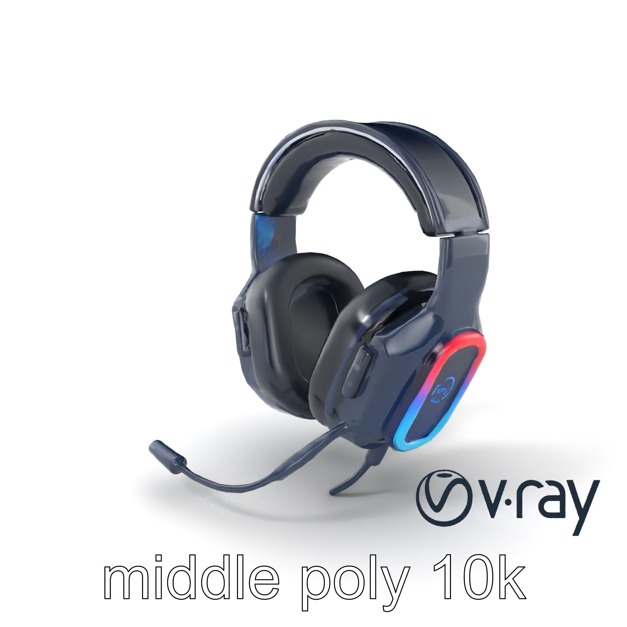 High-End Gaming Headset RGB Immersive model pack Low-poly 3D model_3