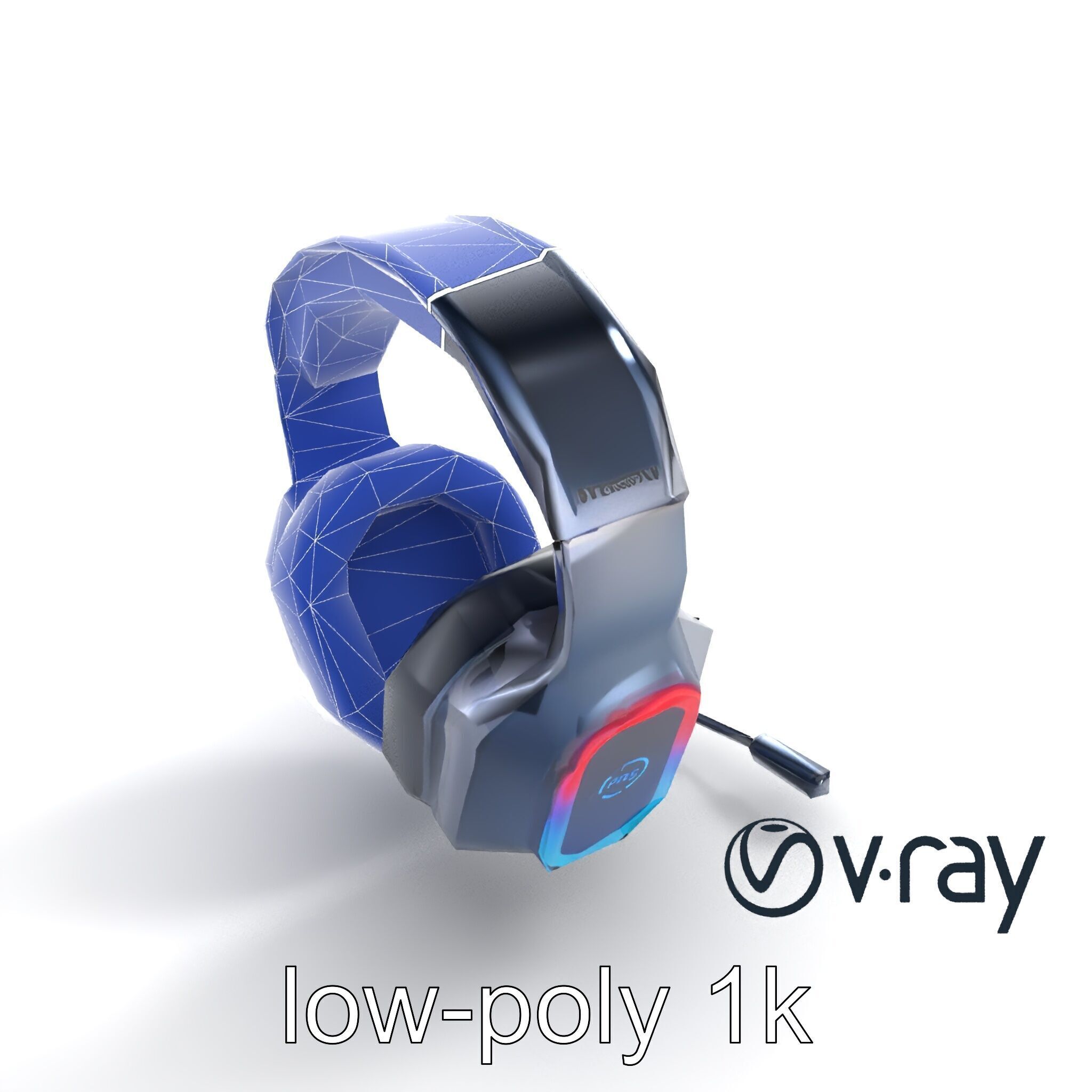 High-End Gaming Headset RGB Immersive model pack Low-poly 3D model_19