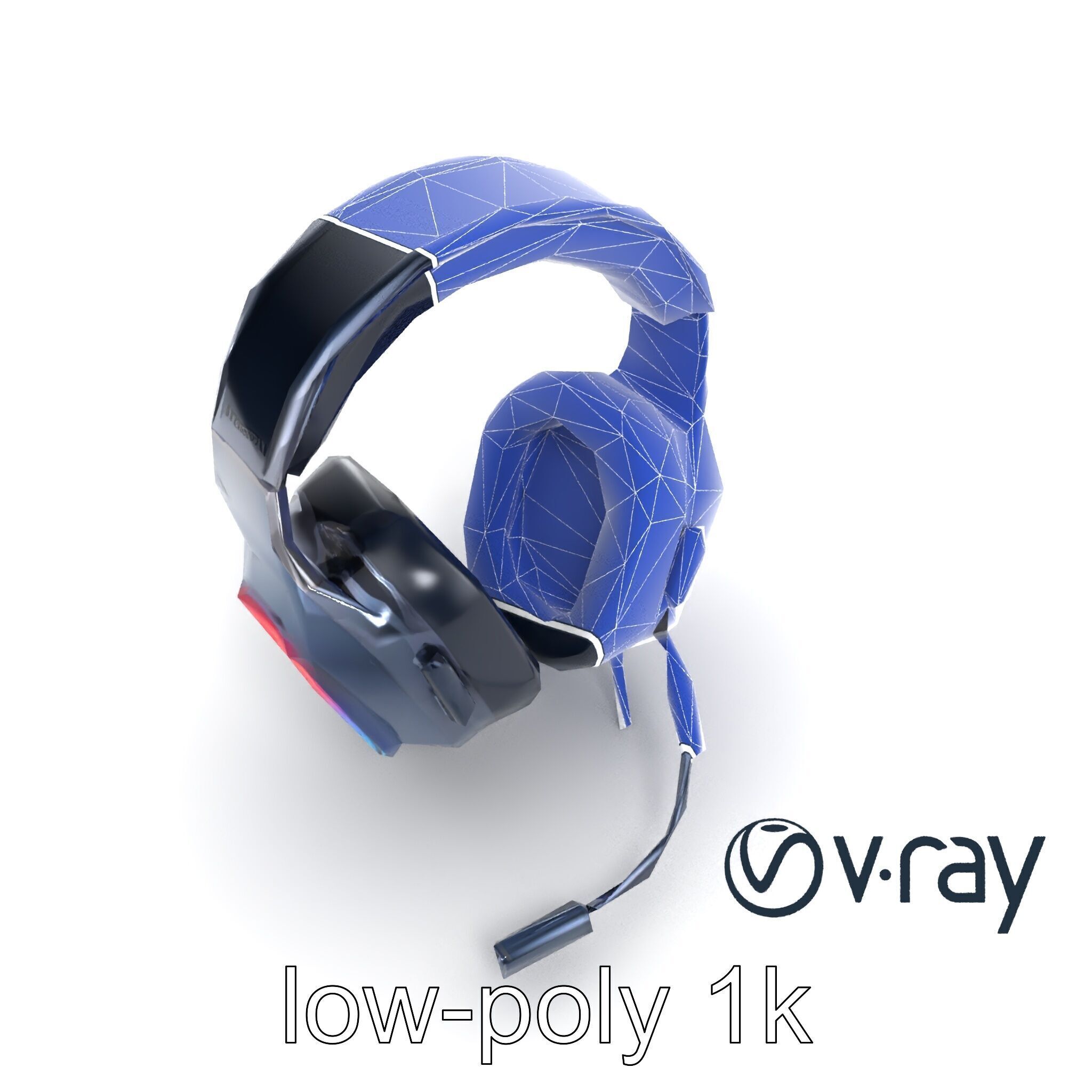 High-End Gaming Headset RGB Immersive model pack Low-poly 3D model_15