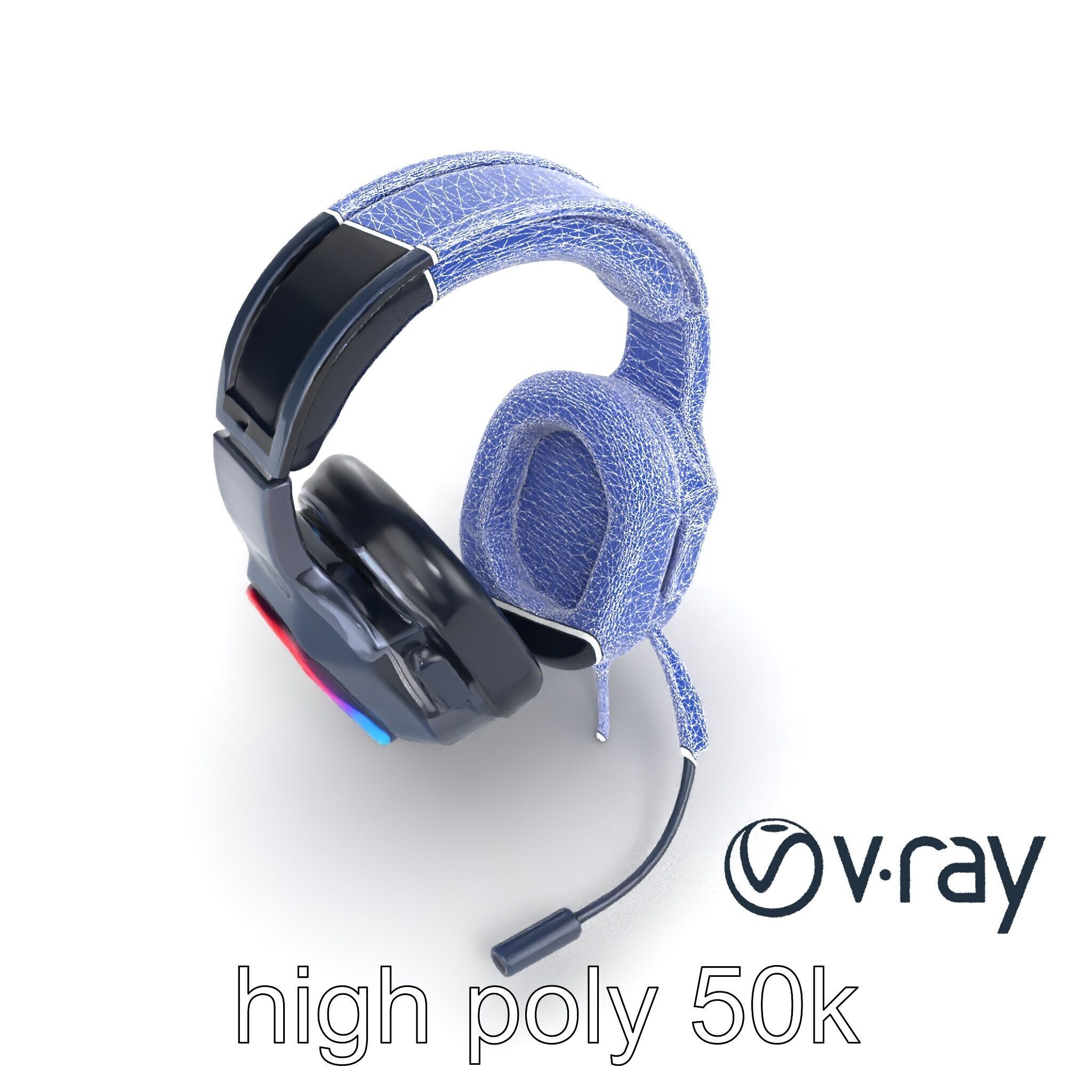 High-End Gaming Headset RGB Immersive model pack Low-poly 3D model_13