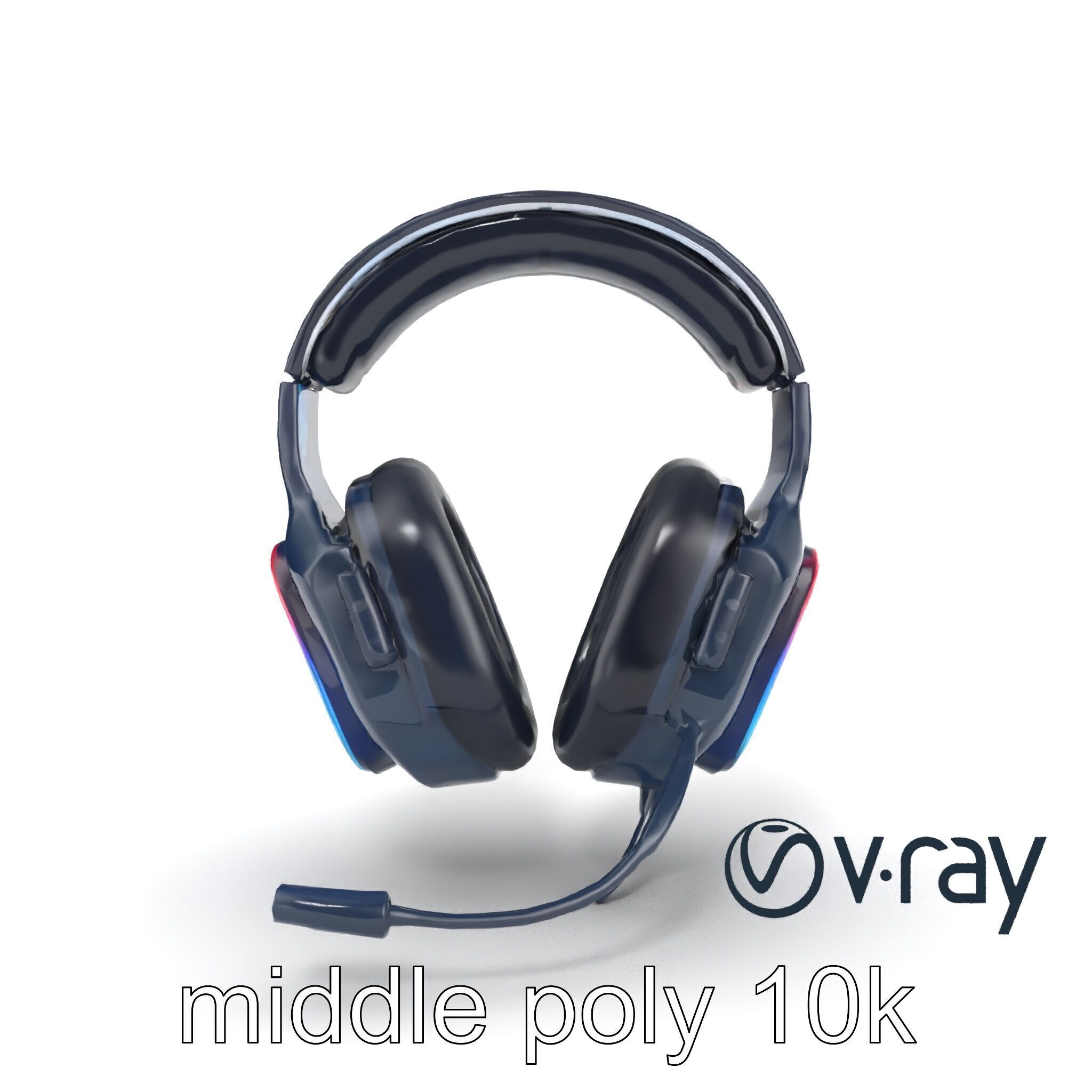 High-End Gaming Headset RGB Immersive model pack Low-poly 3D model_32
