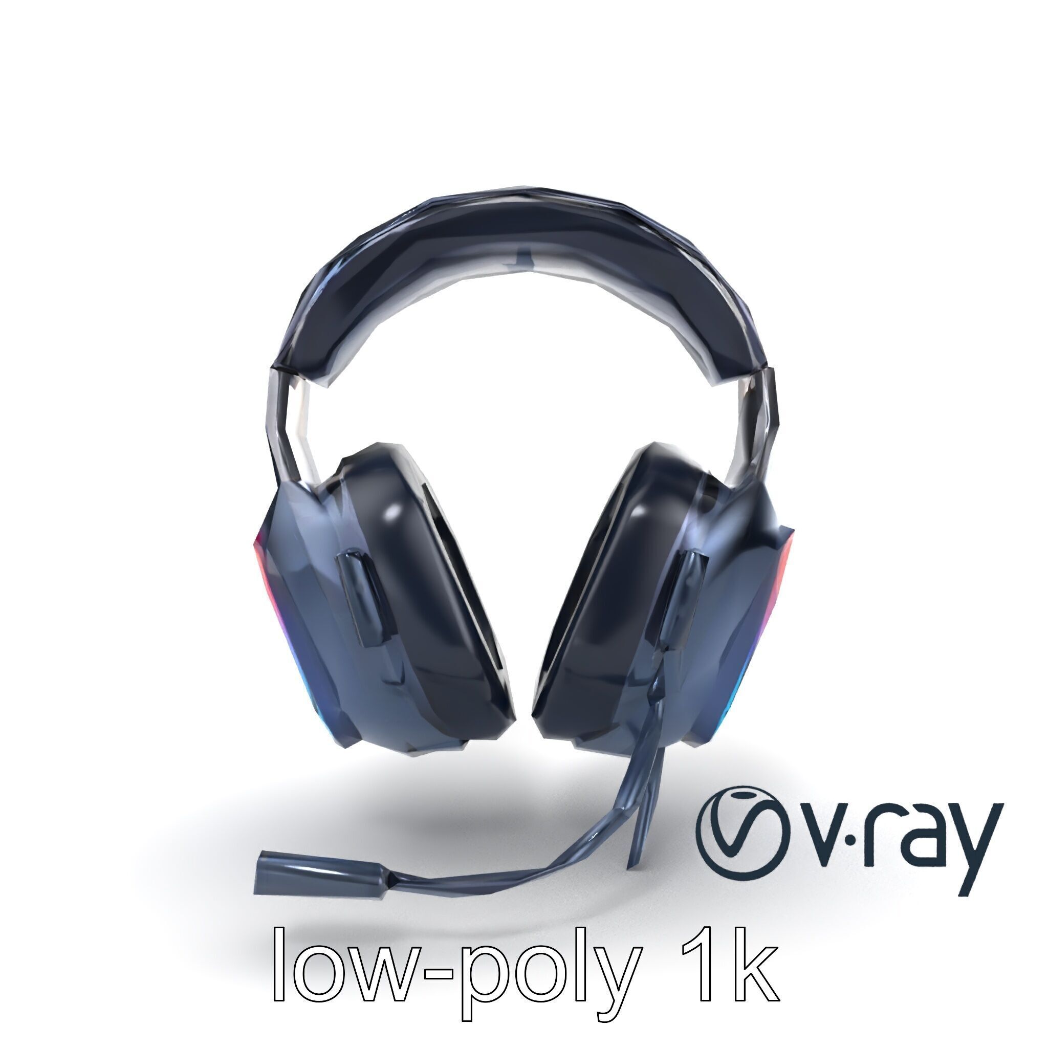 High-End Gaming Headset RGB Immersive model pack Low-poly 3D model_23