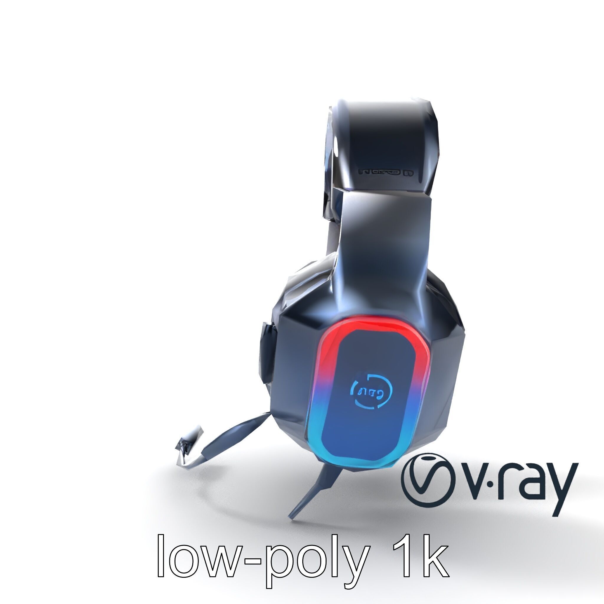 High-End Gaming Headset RGB Immersive model pack Low-poly 3D model_12